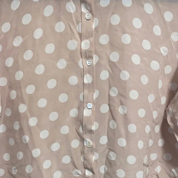 Hartford Alternative Classics 1979 Size 3 Tan Polka Dot Silk Blouse - Picture 5 of 13